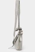 Large horse leather zip shoulder bag, Dirty grey