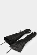 Long horse leather zip-off gloves