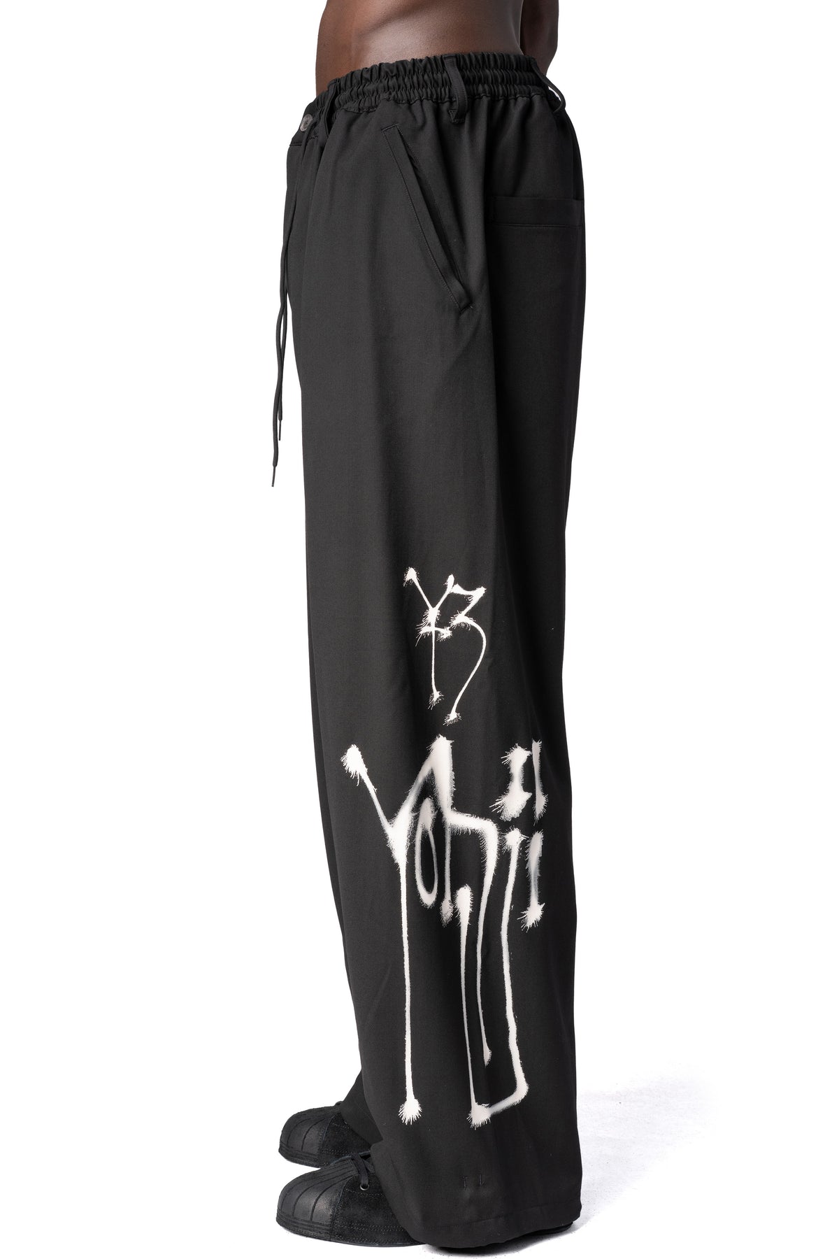 Y-3 | AW26 - Chito graphic wide leg wool pants, Black KR8712