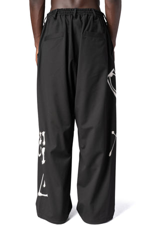 Y-3 | AW26 - Chito graphic wide leg wool pants, Black KR8712
