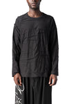 Pleated oversized long sleeve t-shirt, Black