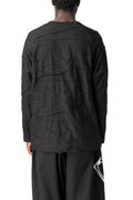 Pleated oversized long sleeve t-shirt, Black