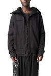 French terry ninja zip hoodie, Black