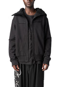 French terry ninja zip hoodie, Black