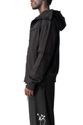 French terry ninja zip hoodie, Black