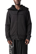 French terry ninja zip hoodie, Black