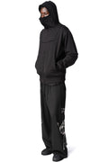 French terry ninja zip hoodie, Black
