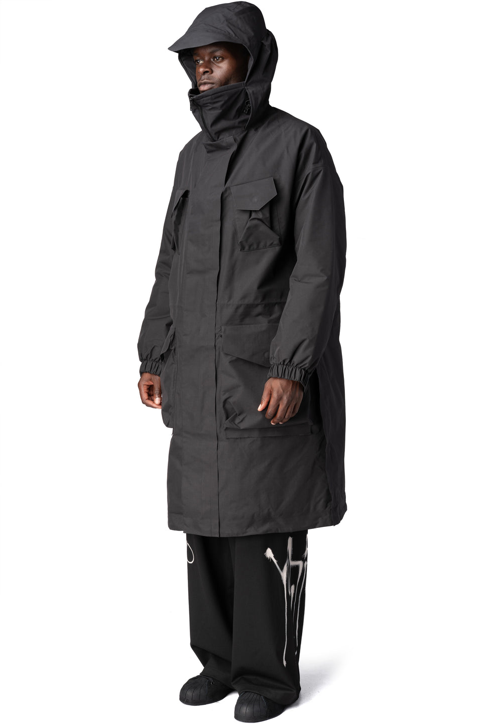 GTX padded hooded coat, Black