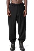 Shrink wool patch pocket pants, Black