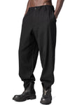 Shrink wool patch pocket pants, Black