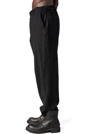Y's Yohji Yamamoto | AW26 - Shrink wool patch pocket pants, Black MW-P70-101