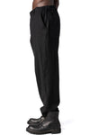 Shrink wool patch pocket pants, Black