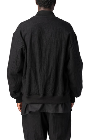 Y's Yohji Yamamoto | AW26 - Shrink wool rib trim blouson, Black MW-Y70-101