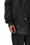 Shrink wool bomber jacket, Black