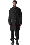 Shrink wool shop coat, Black