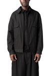 Chest pocket lined wool jacket, Black