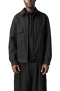 Chest pocket lined wool jacket, Black