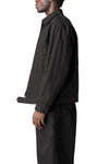 Chest pocket lined wool jacket, Black