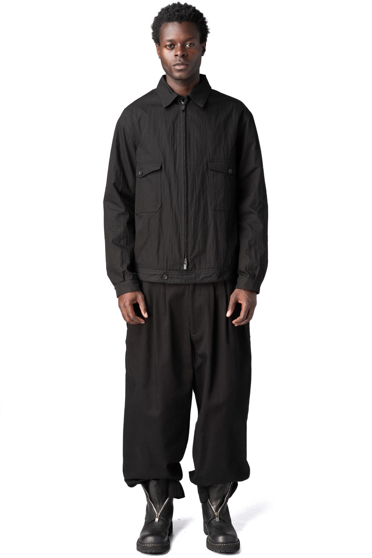 Y's Yohji Yamamoto | AW26 - Chest pocket weather cloth blouson, Black MW-Y04-003