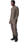 Viscose long sleeve crewneck, Mushroom Brown