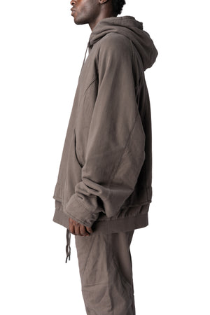 Andrea Ya'Aqov | AW26 - Cotton hoodie, Mushroom Brown 26MFEB14