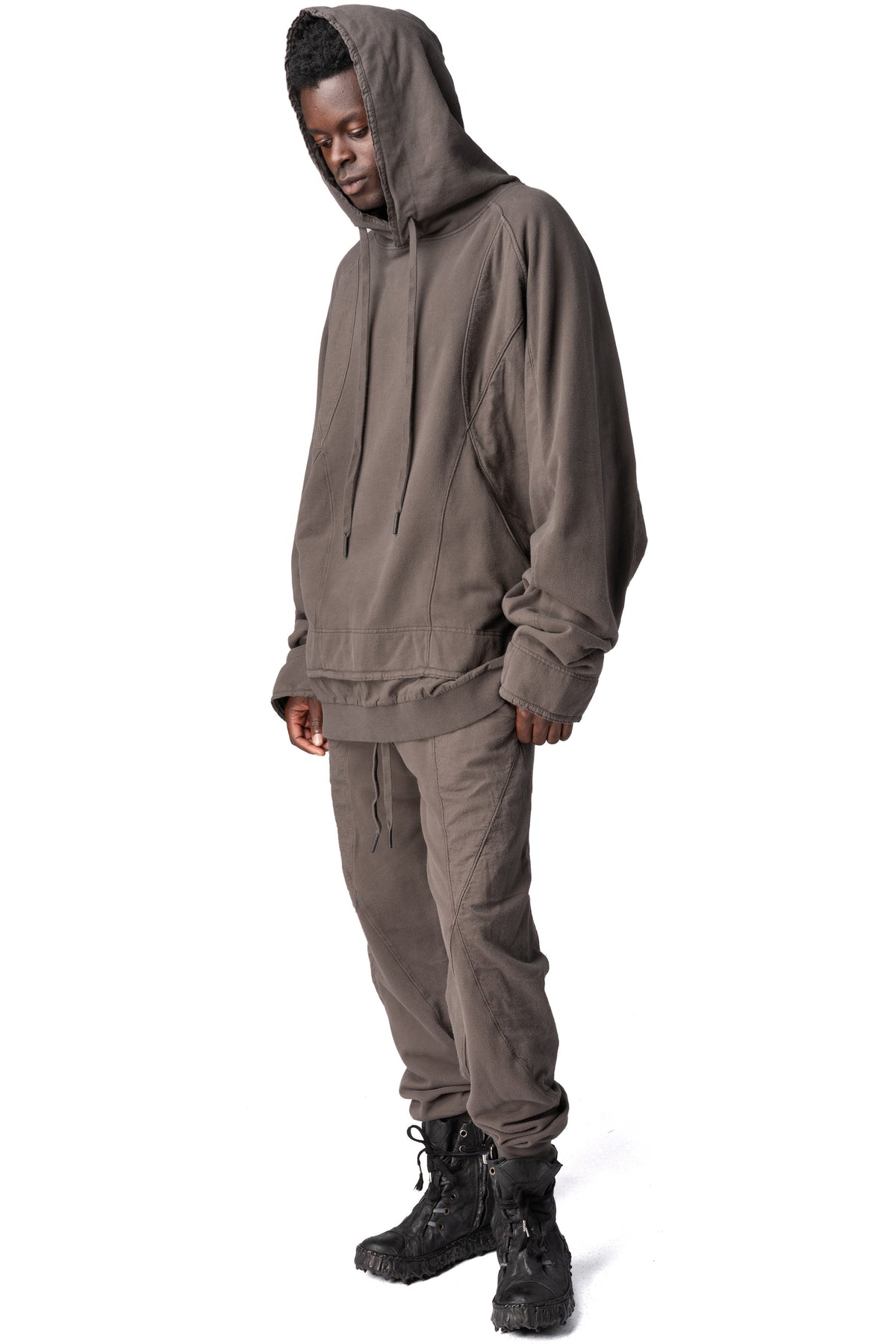 Andrea Ya'Aqov | AW26 - Cotton hoodie, Mushroom Brown 26MFEB14