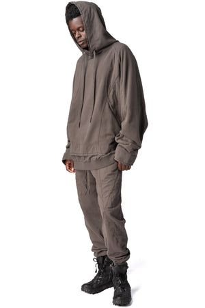 Andrea Ya'Aqov | AW26 - Cotton hoodie, Mushroom Brown 26MFEB14