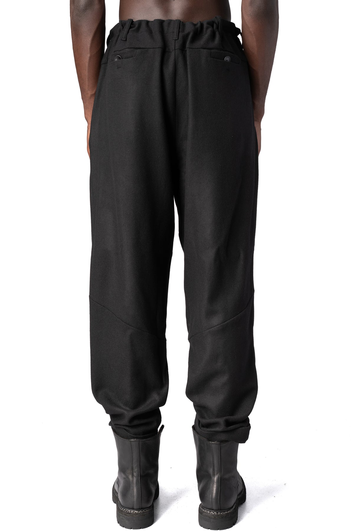 Andrea Ya'Aqov | AW26 - Wool cashmere drawstring narrow hem pants, Black 26MORC63