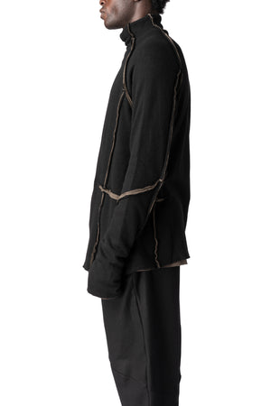 Andrea Ya'Aqov | AW26 - Double layer knitted turtleneck, Black & Mushroom Brown 26MFOL56