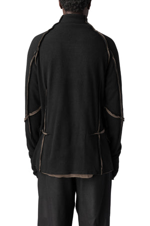 Andrea Ya'Aqov | AW26 - Double layer knitted turtleneck, Black & Mushroom Brown 26MFOL56