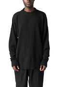 Oversized knitted cashmere wool crewneck, Black