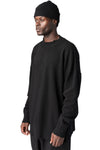 Destroyed knitted cashmere wool beanie, Black