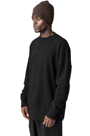 Andrea Ya'Aqov | AW26 - Destroyed knitted cashmere wool beanie, Tobacco 26MMAG77