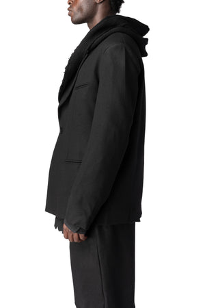 Andrea Ya'Aqov | AW26 - Wool cashmere blazer with hoodie, Black 26MORC64