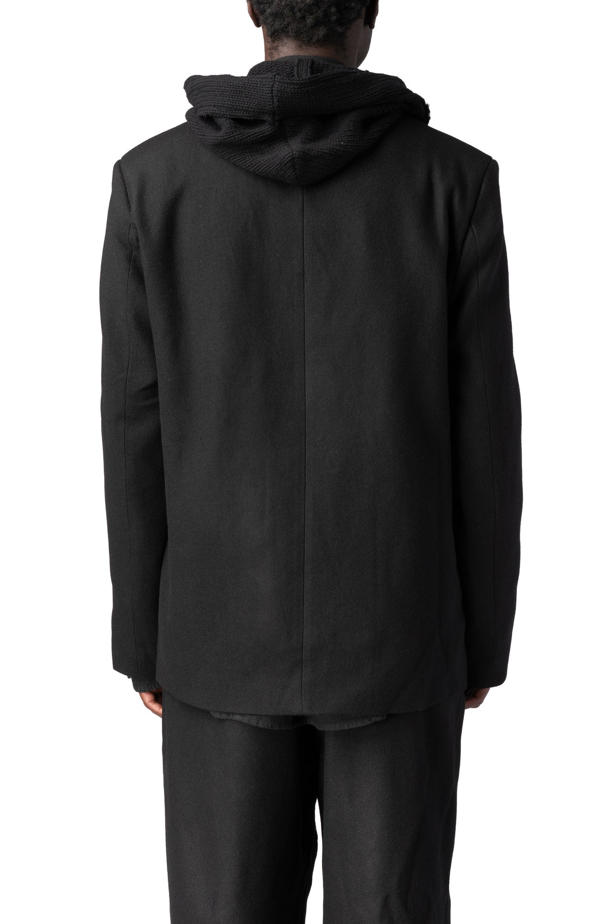 Andrea Ya'Aqov | AW26 - Wool cashmere blazer with hoodie, Black 26MORC64