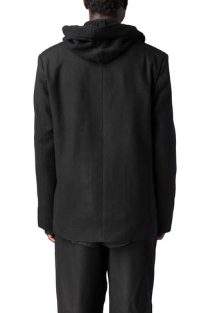 Andrea Ya'Aqov | AW26 - Wool cashmere blazer with hoodie, Black 26MORC64