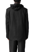 Wool cashmere blazer with hoodie, Black