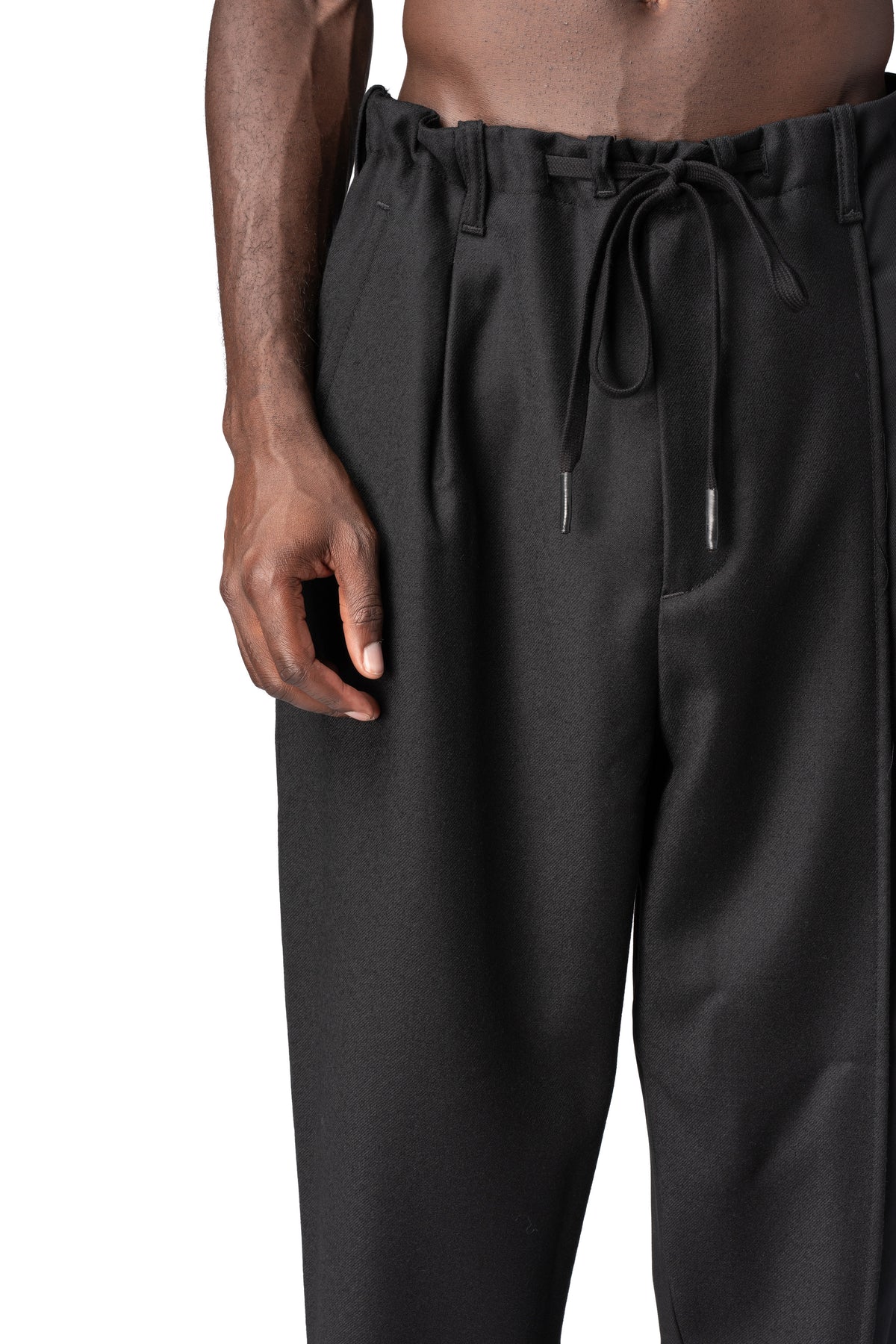 Andrea Ya'Aqov | AW26 - Panelled virgin wool narrow hem pants, Black 26MDUT33