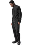 Panelled wool regular fit shirt, Black