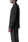 Panelled wool regular fit shirt, Black