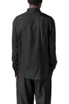 Panelled wool regular fit shirt, Black