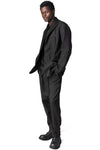 Oversized panelled virgin wool blazer, Black
