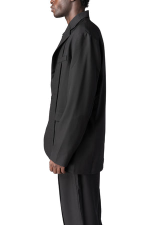 Andrea Ya'Aqov | AW26 - Oversized panelled virgin wool blazer, Black 26MDUT32