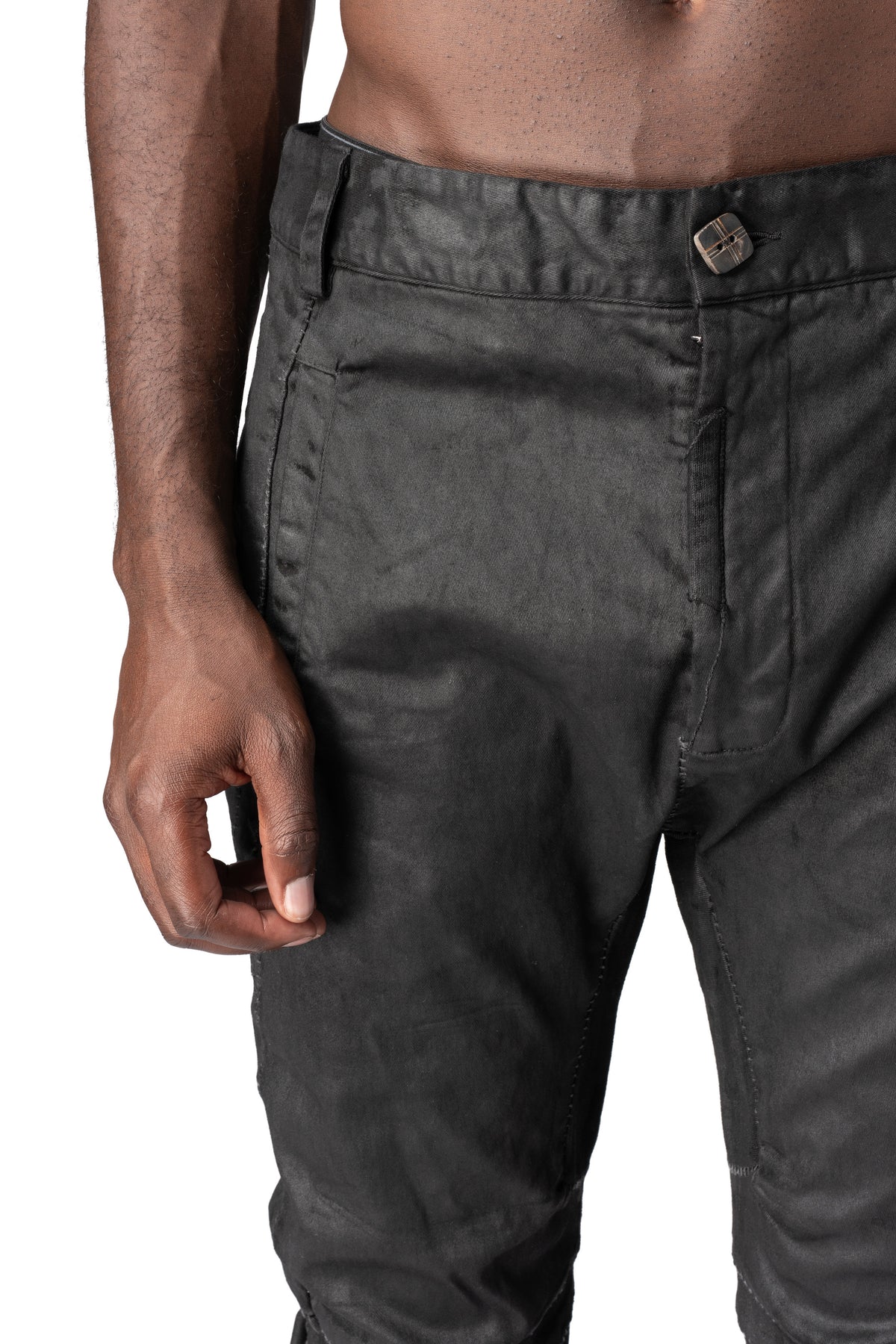 MD75 | AW26 - Zip detail slim stretch cotton pants, MD13169