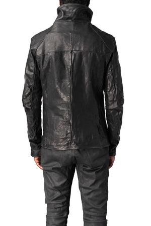Incarnation | AW26 - Horse leather high collar blouson, Black 11-41497S