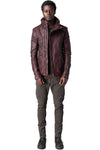 Horse leather high collar blouson, Burgundy