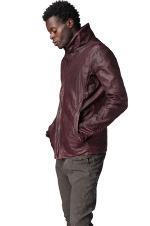 Incarnation | AW26 - Horse leather high collar blouson, Burgundy 11-41497S