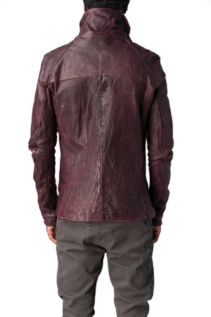 Incarnation | AW26 - Horse leather high collar blouson, Burgundy 11-41497S