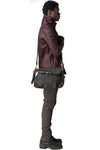 Nubuck leather shoulder bag, Dark Charcoal