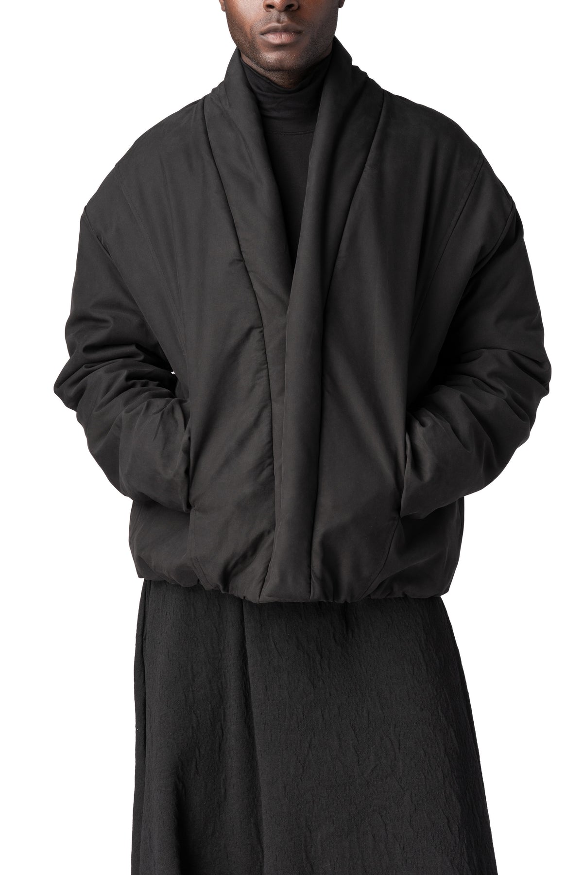 La Haine Inside Us | AW26 - Cropped lightweight padded lyocell jacket, Black M1304